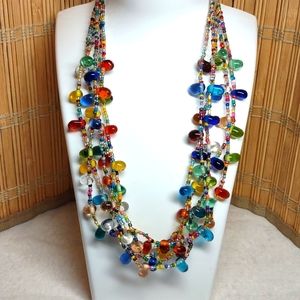 Multi Strand Glass Bead Necklace